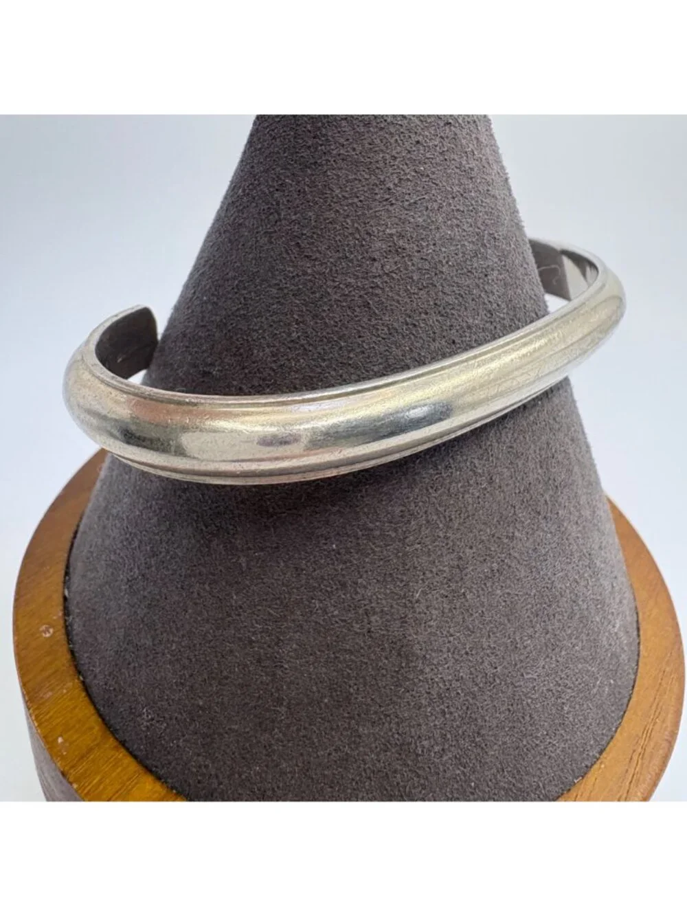 Rounded Open Cuff Bracelet 925 Sterling Silver 8mm Wide 7